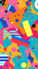 Digital retro fabric print geometric pattern graphics poster background