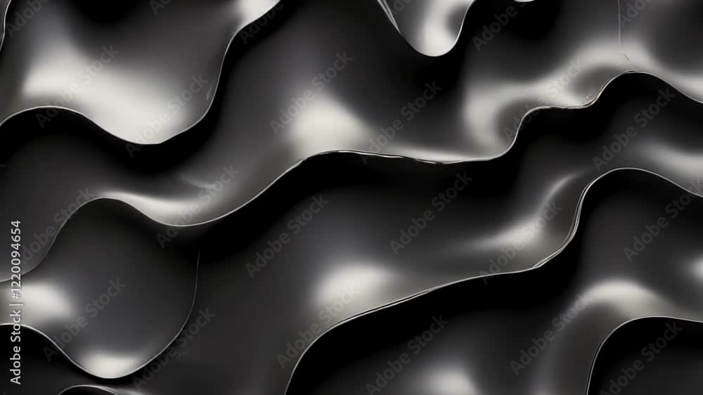 Poster exploring the art of texture in a striking abstract black landscape. generative ai