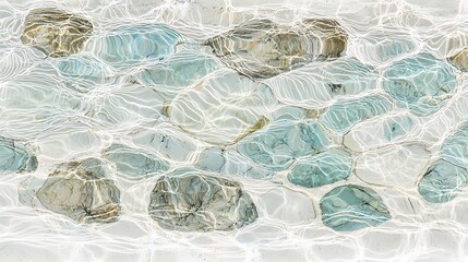 An abstract image of water with soft, flowing waves that create unique patterns on the surface. The interplay of light and water textures evokes a peaceful, fluid visual experience