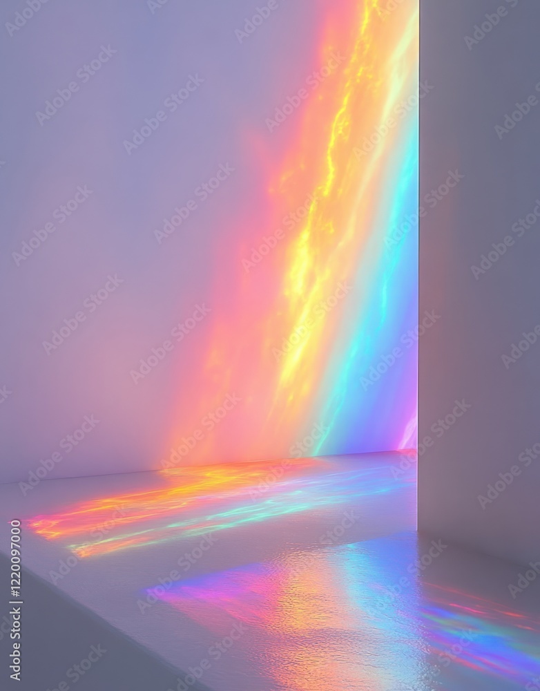 Poster colorful light reflections abstract composition with gentle gradients and minimalist design