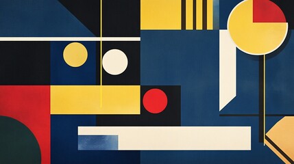 Abstract Geometric Composition in Bold Colors