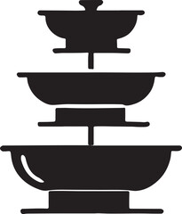 isolated Tiered Pot icon Vector, Tiered Pot Silhouette,Tiered Pot icon set, black Tiered Pot symbol for logo,web color  Vector illustration, Vector Graphic, EPS 10 