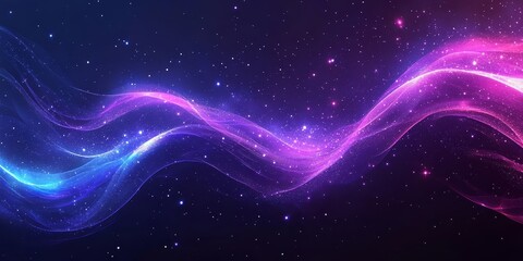 Fototapeta premium Blue Background with Glowing Light Lines, Circles for Digital Marketing Vector Banner