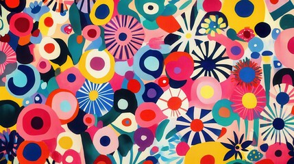 Abstract Colorful Floral Pattern Artistic Design