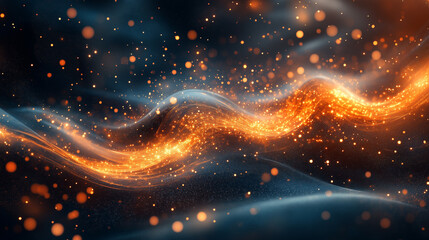 Obraz premium Abstract Glowing Particles Wave Background
