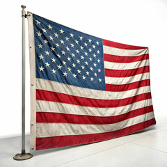 American flag with white background