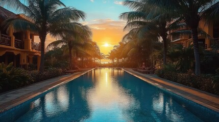 Fototapeta premium Tropical Resort Booking Website with Luxury and Budget Accommodation Options for Relaxation and Adventure