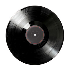 Obraz premium Black vinyl record isolated on transparent background