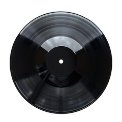 Obraz premium Black vinyl record isolated on transparent background