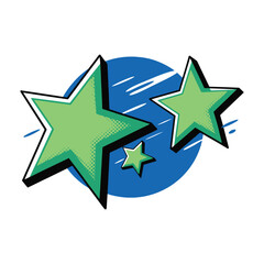 Obraz premium Cartoon illustration of a shooting star with a gradient background. A whimsical design featuring a bright star with a glowing trail, perfect for dreamy and magical themes. 