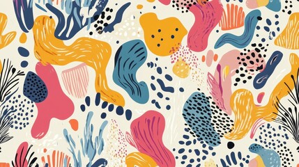 Abstract Colorful Organic Shapes Pattern Design