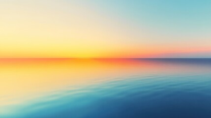 Obraz premium Calm Seascape with Horizon Sunset View, Reflecting Gentle Ocean Water Ripples