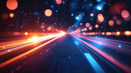night traffic in city