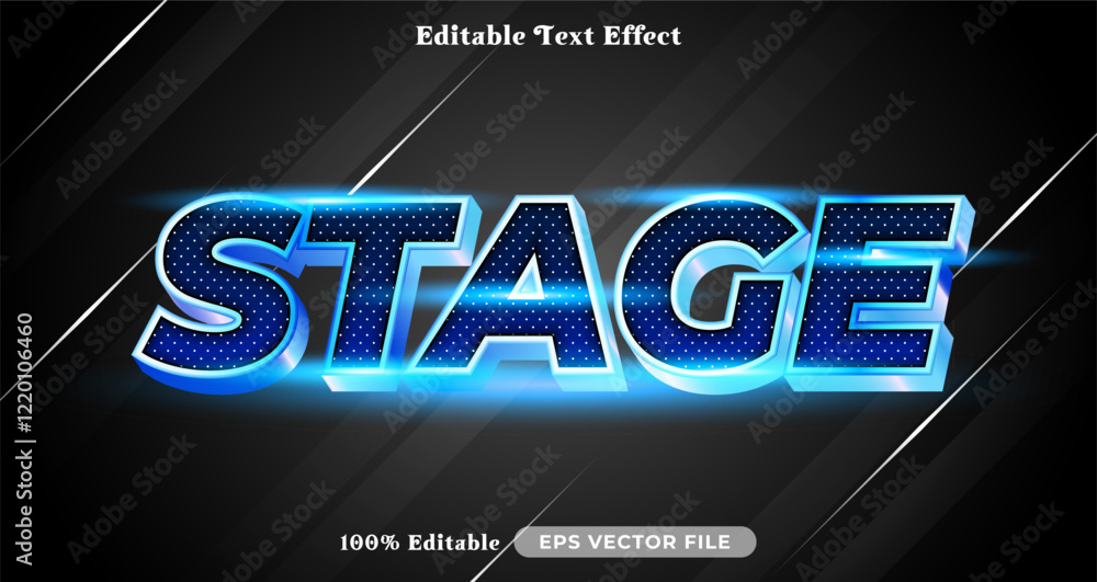 Poster stage editable text effect vibrant modern color shiny. text style effect. editable fonts vector file