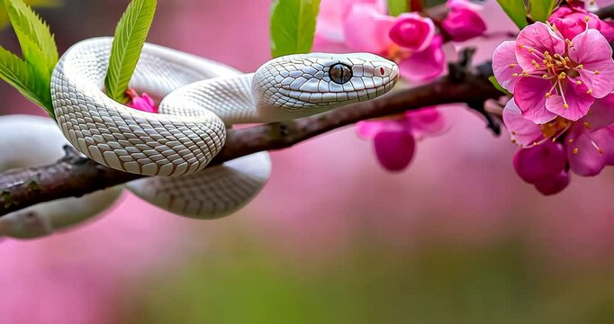 white snake in a apple tree, evil