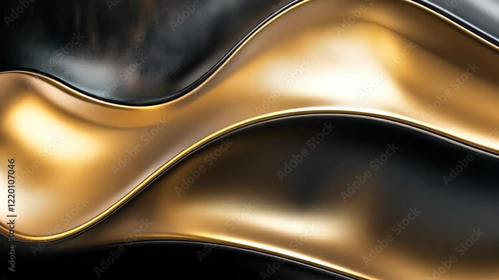 Aufkleber artistic exploration of smooth curves and contrasting textures in metallic colors. generative ai