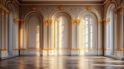 Fototapeta premium Sunlit Grandeur: A Luxurious Palace Interior