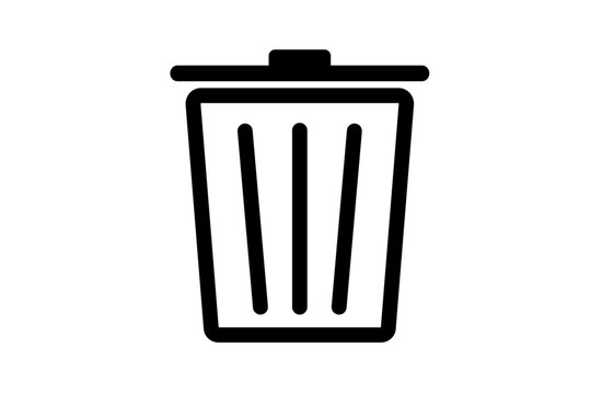 recommend clip art: シンプルなゴミ箱のモノクロのアイコン