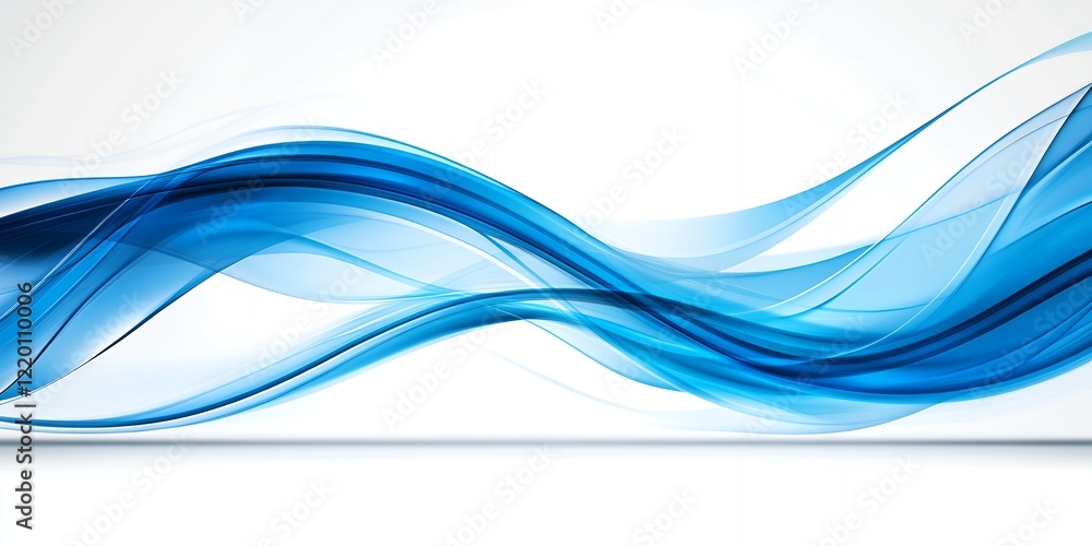 Poster abstract blue wave background swirling fluid design dynamic curves smooth flowing lines elegant