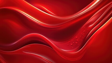 Obraz premium dynamic red background with smooth, curving patterns and soft, floating hearts