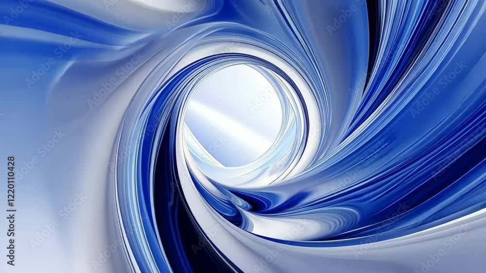 Poster swirling waves of blue and white create a mesmerizing visual vortex in a tranquil, dreamlike atmosph