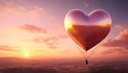 Fototapeta premium Romantic heart-shaped balloon