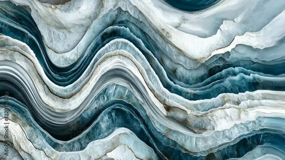 Poster mesmerizing layers of blue and white create a stunning abstract landscape of flowing textures and se