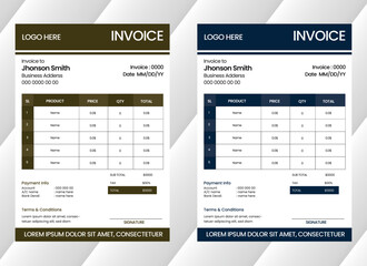Invoice minimal design template. Bill form business invoice accounting