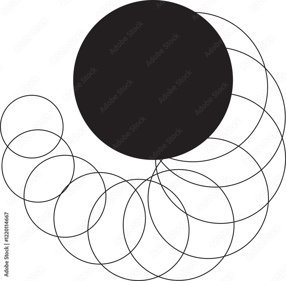 Poster digital motion stripe line round circle design