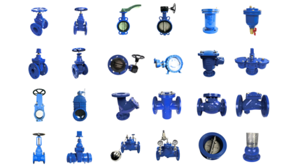 Collection of Valve and Pipe and Fittings for Manufacturer use, technology equipment, Butterfly Valves, Ball Valves design.