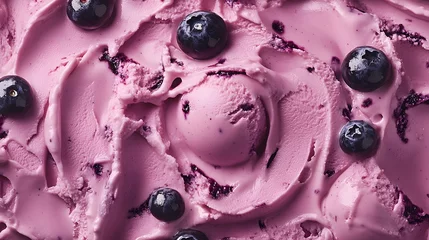  Close up of a surface texture of blueberry Ice cream, Generative AI