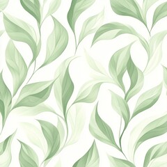 A green leafy pattern with white background