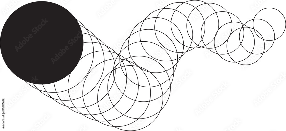 Poster digital motion stripe line round circle design