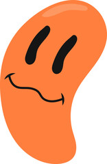 Psychedelic Melting Emoticon. Vector Illustration in Flat Cartoon Concept