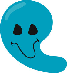Psychedelic Melting Emoticon. Vector Illustration in Flat Cartoon Concept