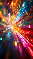 Naklejka premium Abstract Color Background with Motion Blur and Bokeh Light Rays