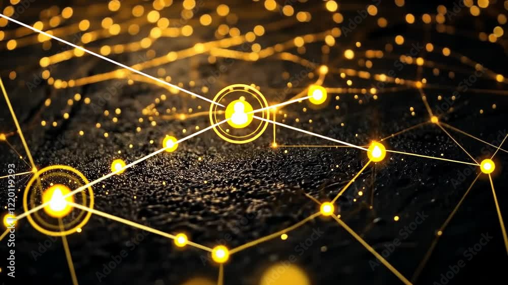 Poster exploring the brilliance of interconnected stars illuminating the dark expanse of technology in a me