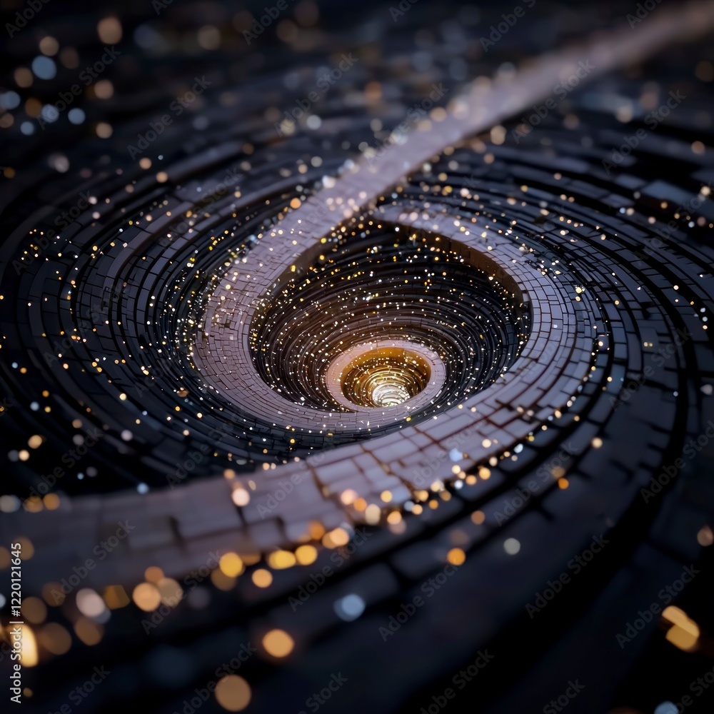 Aufkleber abstract data stream spiral network digital technology global communication internet