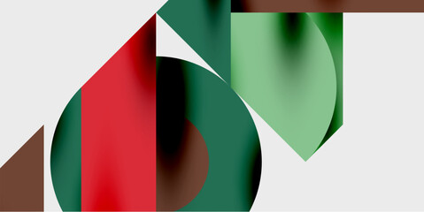 Obraz premium Detailed composition of circles, semicircles, and triangles with glossy effects and smooth gradients. A sleek and modern vector design for creative and tech-inspired projects