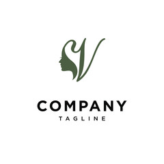 Letter V Beauty Salon Logo Icon Vector