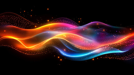 Obraz premium Abstract Colorful Wave Of Glowing Particles