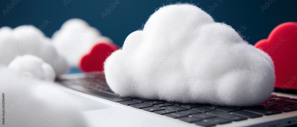 Poster cloud computing data storage digital technology laptop network server internet info