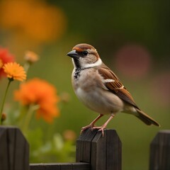 robin perched on a fence