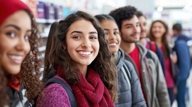 Diverse Group of Customers in Retail Setting
