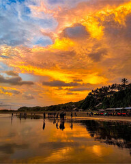 sunset over the river