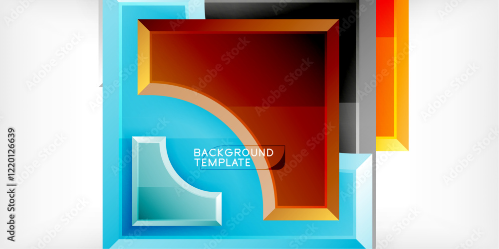 Poster Geometric design abstract background - circles and triangles
