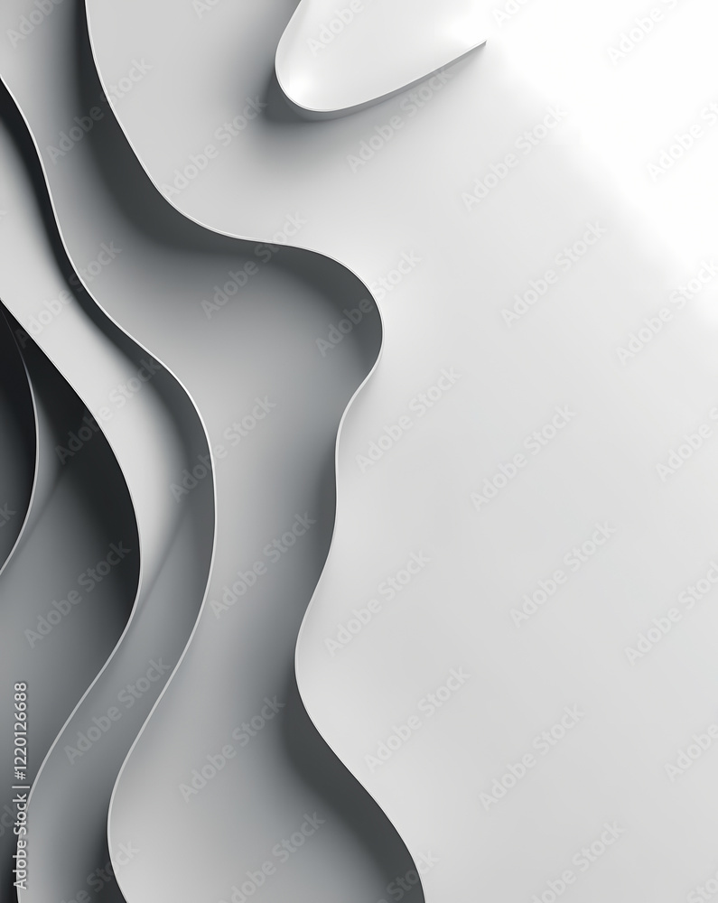 Poster abstract grayscale undulating waves background