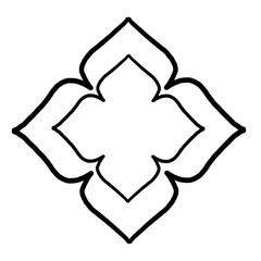 Border. Thai style frame. Thai flower line.