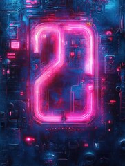 Neon Glow 2025 New Year Celebration Background Cyberpunk Postcard Wallpaper Flier Vertical Design