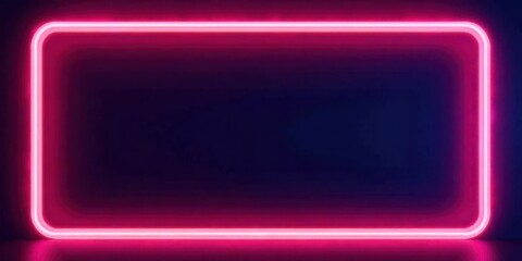 Fototapeta premium Vibrant Pink Neon Light Frame Glowing in the Dark, Perfect for Modern Design and Digital Art Projects